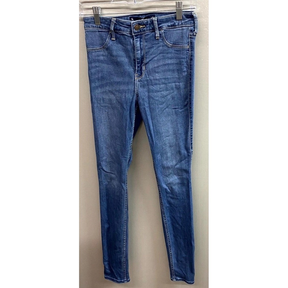 Hollister Legging Jeans Womens 5L 27x30 Whiskered Denim High Rise Cotton Stretch